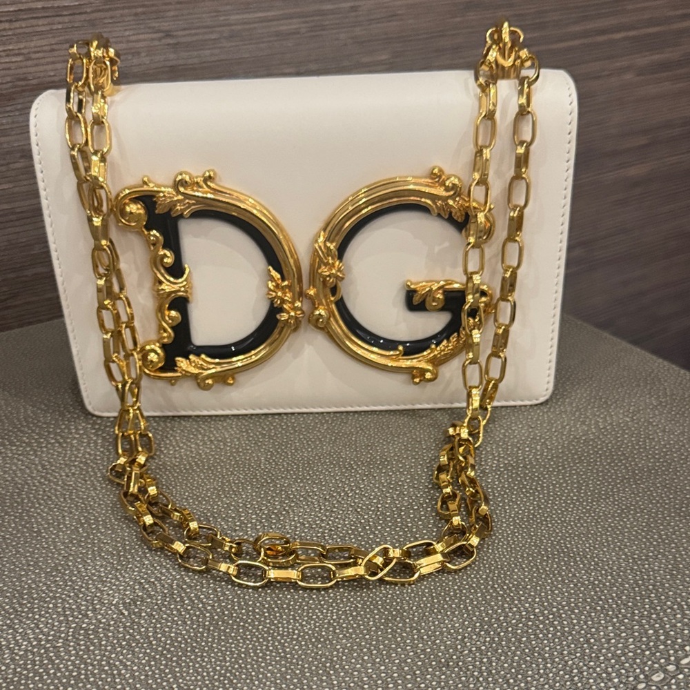 Dolce & Gabbana Cream and Gold Crossbody Bag
